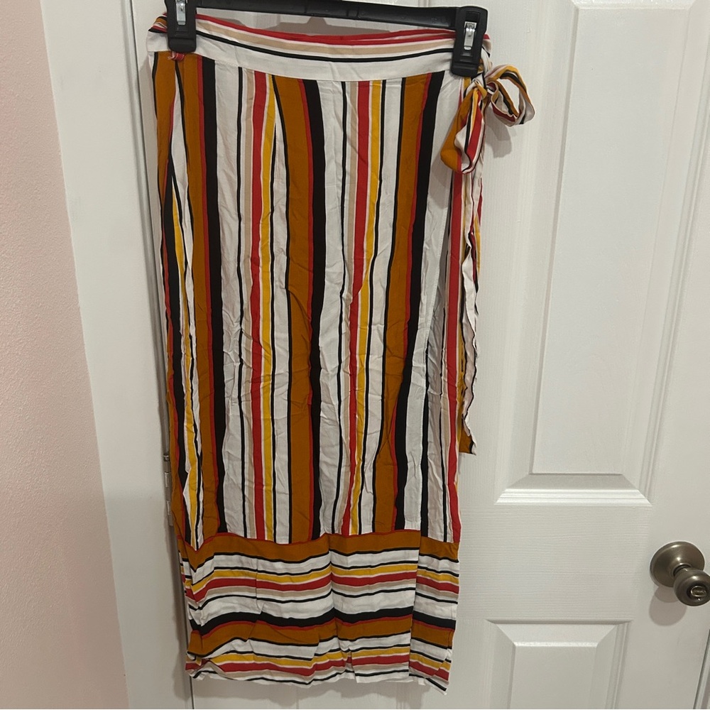 Forever 21 striped wrap midi skirt